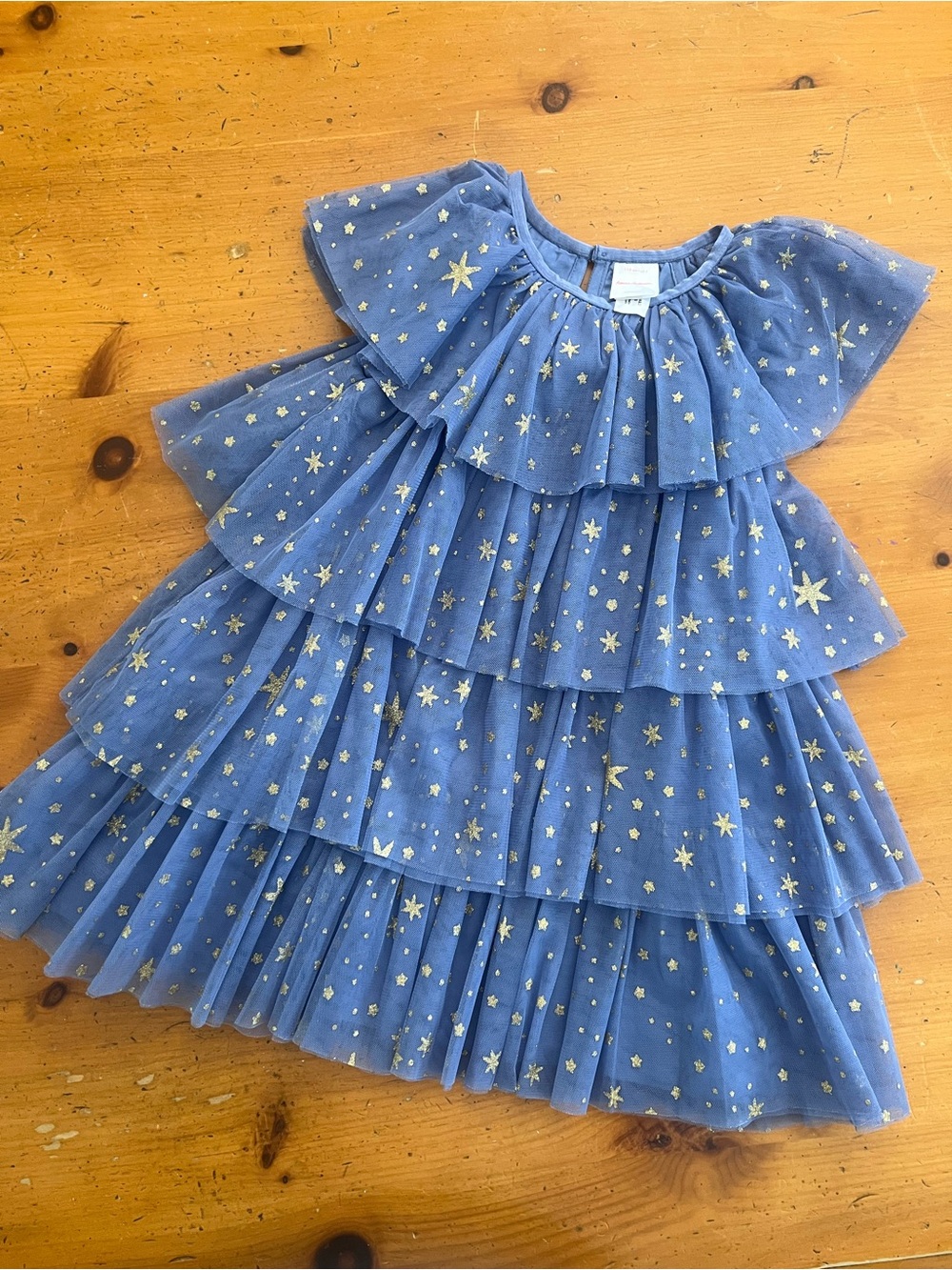 Hanna Andersson Blue Starry Tiered Tulle Dress for Girls